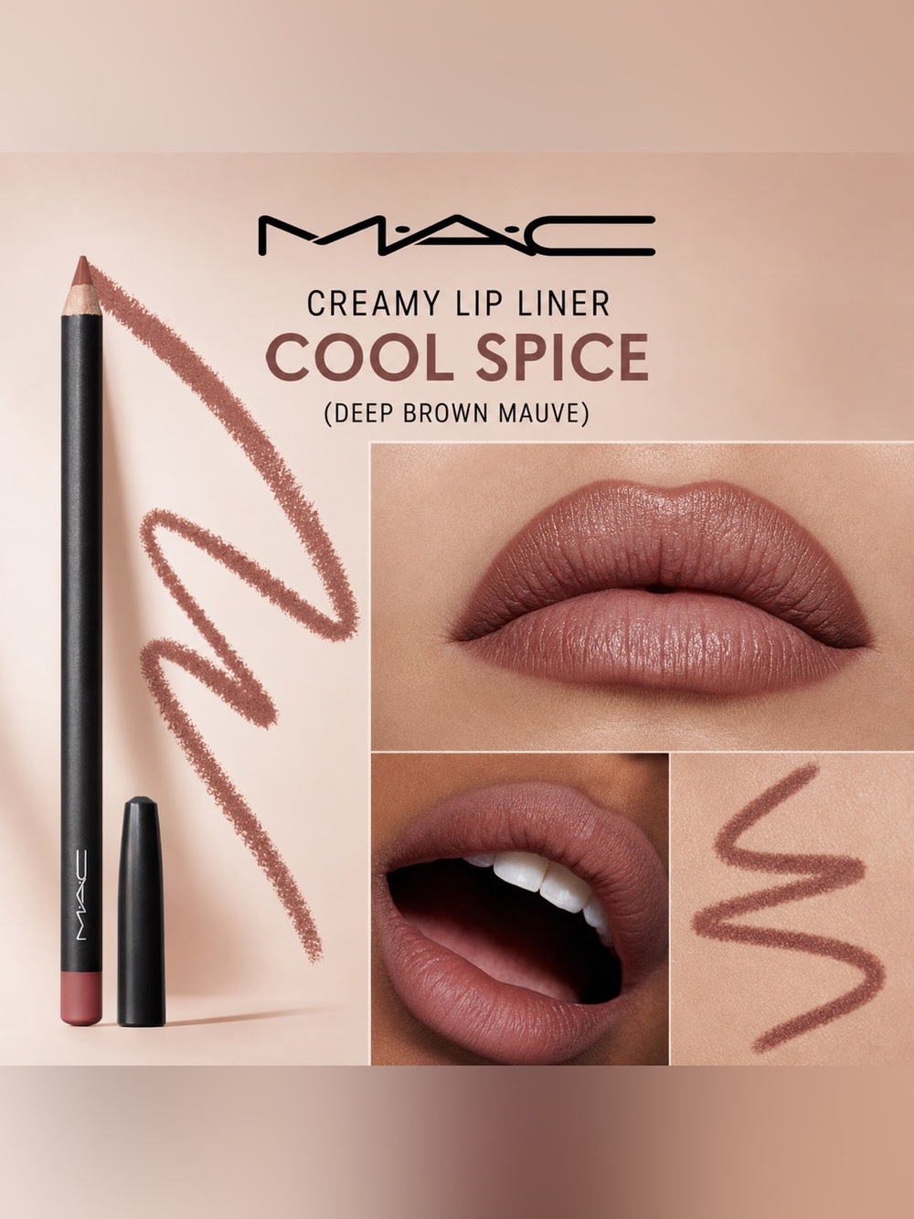 MAC Lip Pencil • Creamy Lip Liner • Cool Spice (Deep Brown Mauve) New in Box